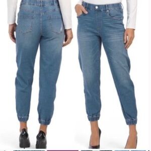 Blank NYC Denim Pull On Jogger Pants Stretch Waist Medium Wash Sz 27
